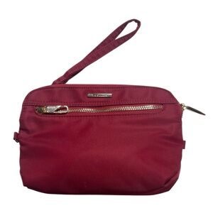 Travelon red clutch wristlet wallet